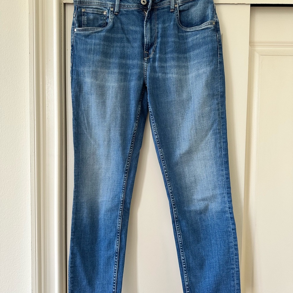Pepe Jeans Blue Denim with Brown Leather Patch